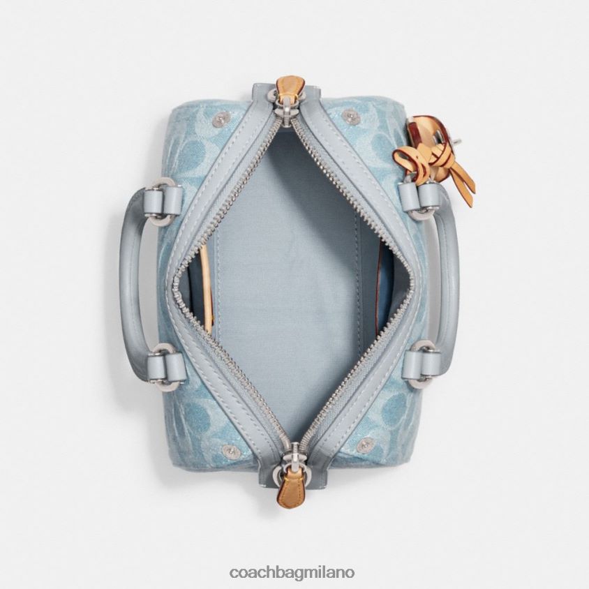 Coach donne cartella rubino 18 in denim esclusivo sx/azzurro FPN0Z8198
