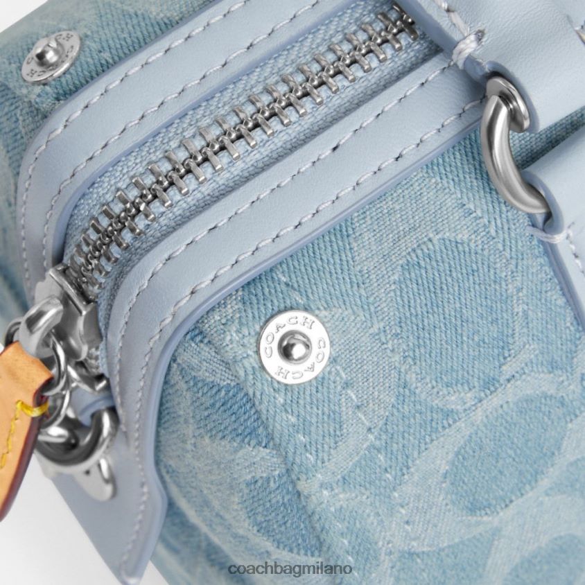 Coach donne cartella rubino 18 in denim esclusivo sx/azzurro FPN0Z8198