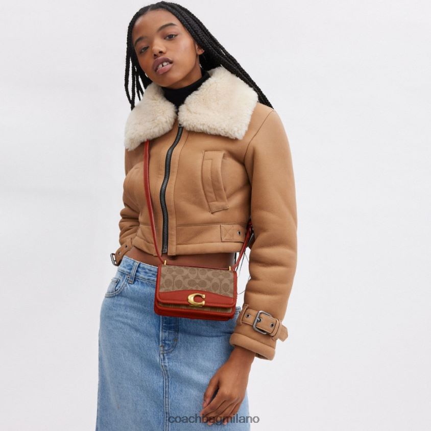 Coach donne coach x mint + tracolla serf bandit in tela esclusiva b4/ruggine marrone chiaro FPN0Z8181
