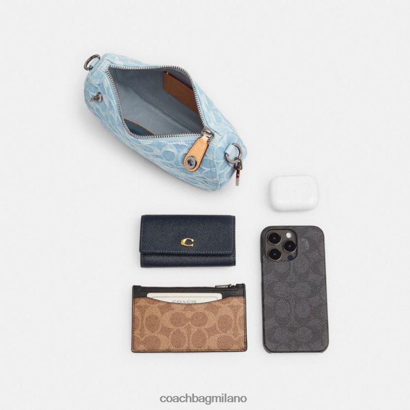 Coach donne swinger 20 in denim esclusivo sinistra/viola chiaro FPN0Z8199