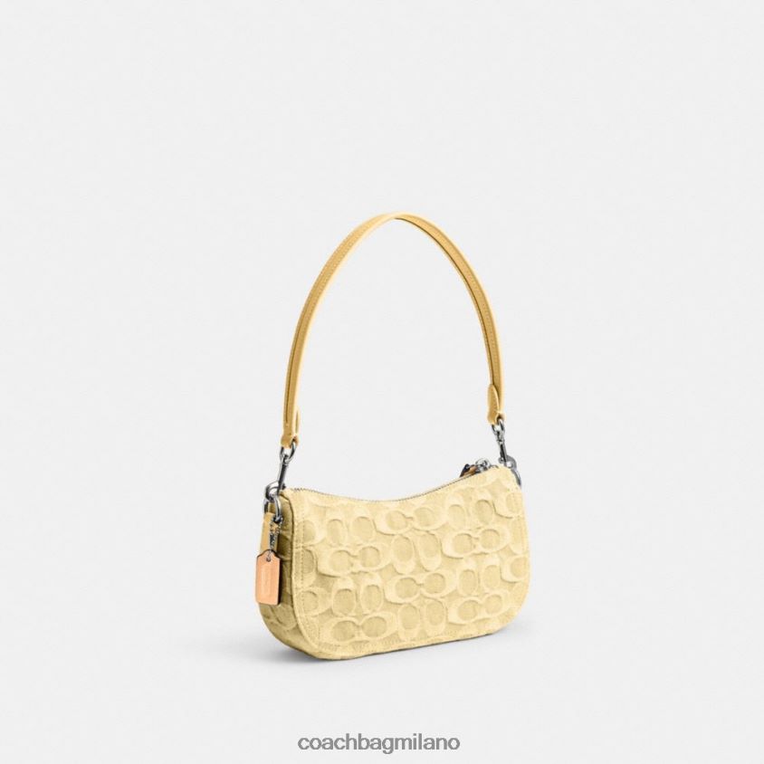 Coach donne swinger 20 in denim esclusivo sx/giallo pallido FPN0Z8200