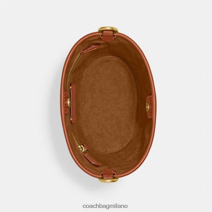 Coach donne borsa a secchiello Dakota 16 con stampa di cavalli e carrozza b4/ambra brunita tartufo FPN0Z818