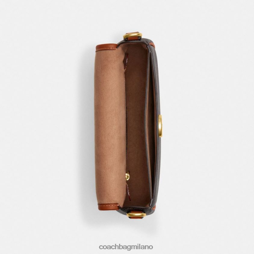 Coach donne borsa a tracolla Harley con stampa cavallo e carrozza b4/ambra brunita tartufo FPN0Z824