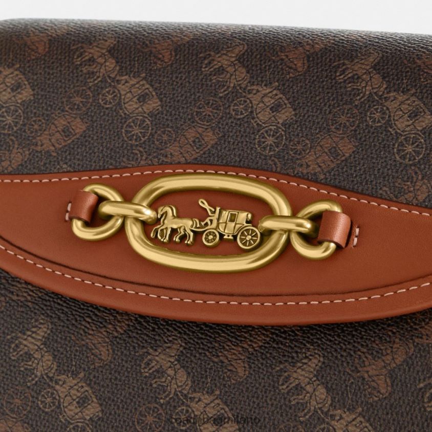 Coach donne borsa a tracolla Harley con stampa cavallo e carrozza b4/ambra brunita tartufo FPN0Z824
