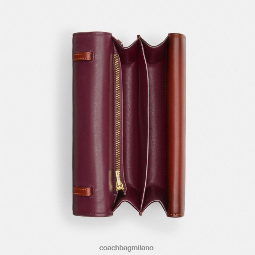 Coach donne borsa idol in tela esclusiva con dettaglio in pelle di serpente b4/ruggine marrone chiaro FPN0Z846