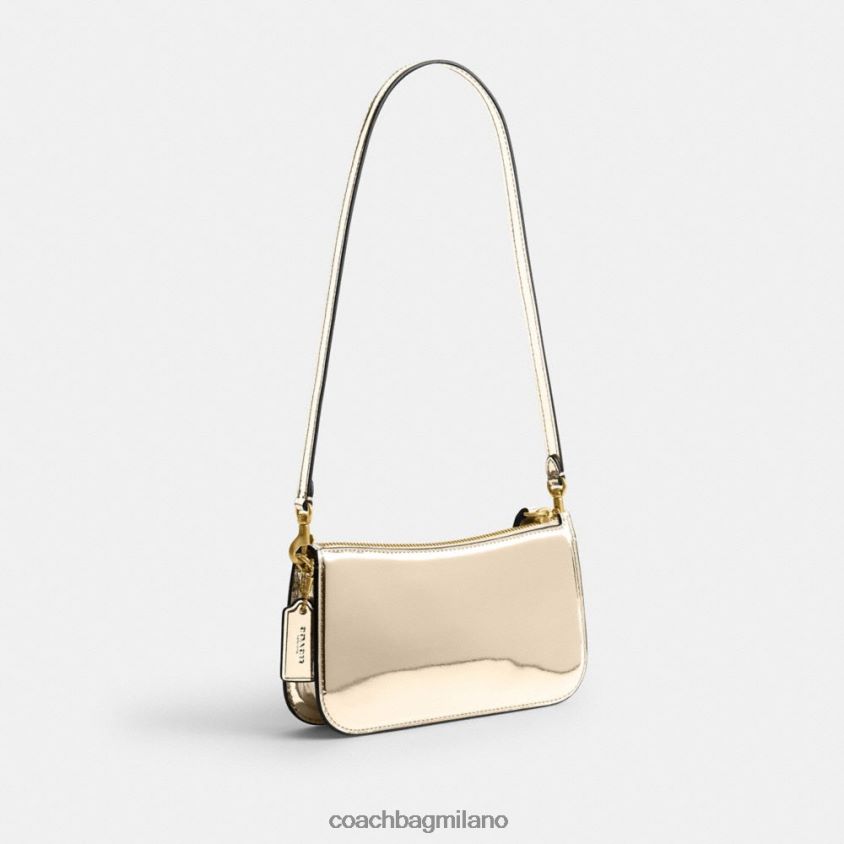 Coach donne Borsa a tracolla Penn in argento metallizzato b4/oro FPN0Z868