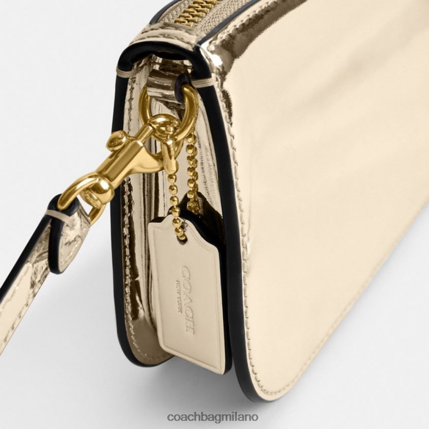 Coach donne Borsa a tracolla Penn in argento metallizzato b4/oro FPN0Z868