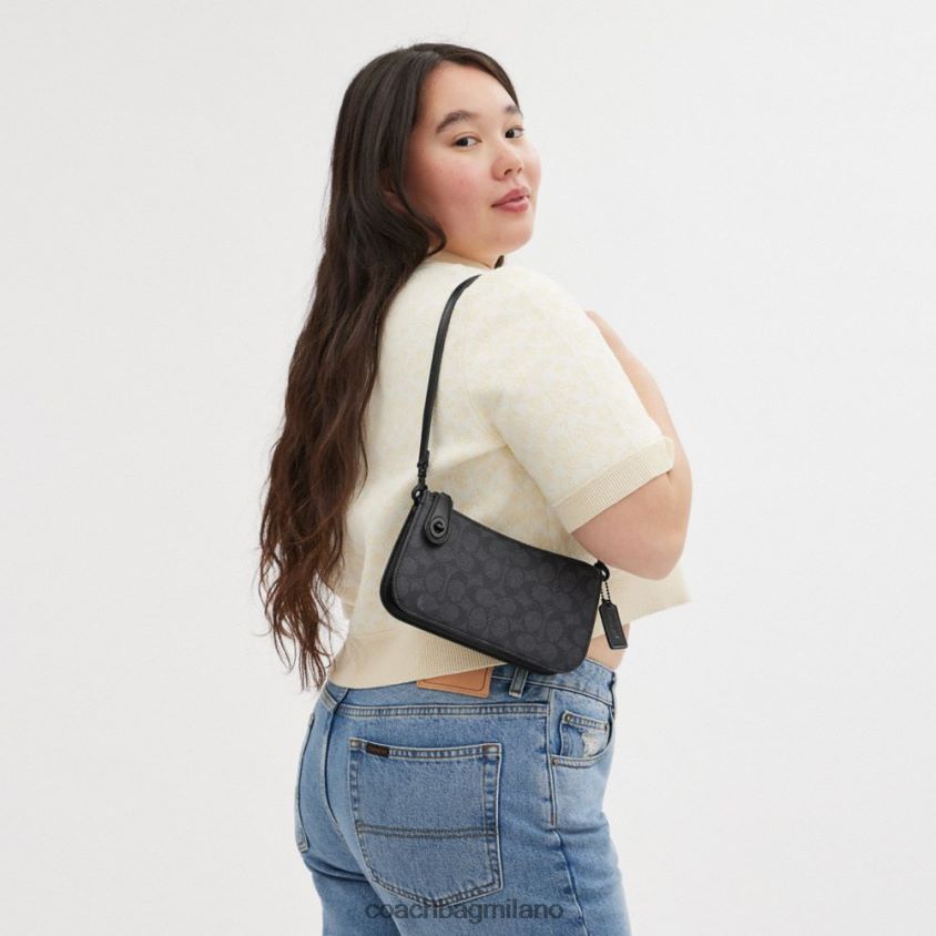 Coach donne Borsa a tracolla Penn in tela esclusiva mw/carbone/nero FPN0Z865