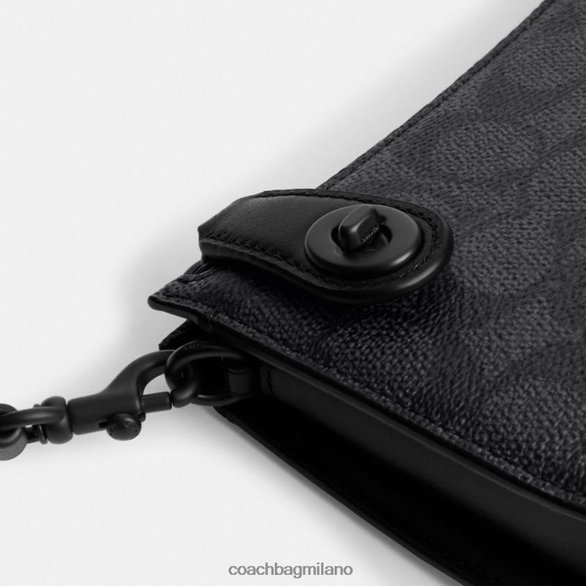 Coach donne Borsa a tracolla Penn in tela esclusiva mw/carbone/nero FPN0Z865