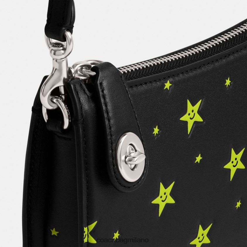 Coach donne borsa a tracolla cosmic coach penn con stampa di stelle sx/nero multi FPN0Z871
