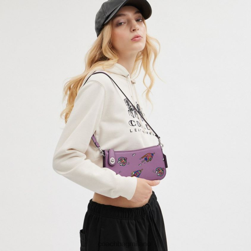 Coach donne borsa a tracolla cosmic coach penn con stampa razzi sx/viola orchidea multi FPN0Z869