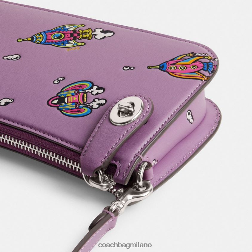 Coach donne borsa a tracolla cosmic coach penn con stampa razzi sx/viola orchidea multi FPN0Z869