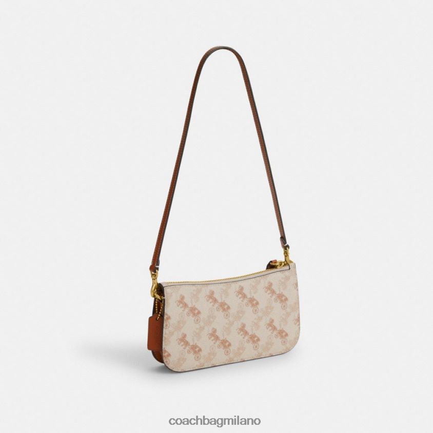 Coach donne borsa a tracolla penn con stampa cavallo e carrozza b4/ambra brunita gesso FPN0Z873