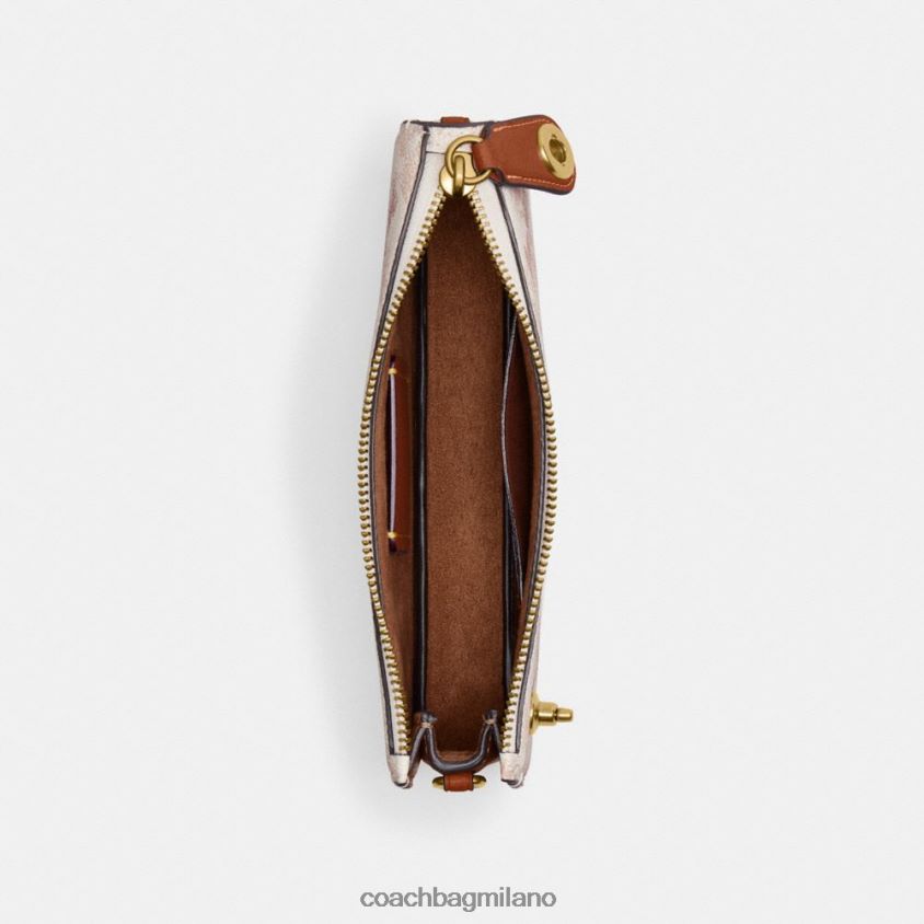 Coach donne borsa a tracolla penn con stampa cavallo e carrozza b4/ambra brunita gesso FPN0Z873