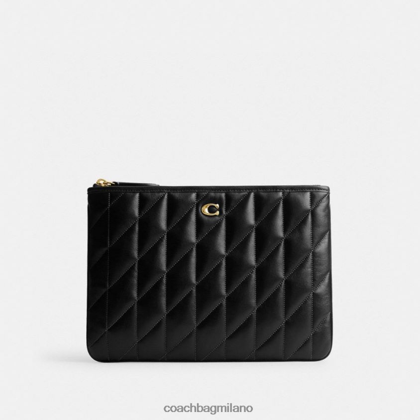 Coach donne pochette 28 con trapuntatura a cuscino b4/nero FPN0Z8308