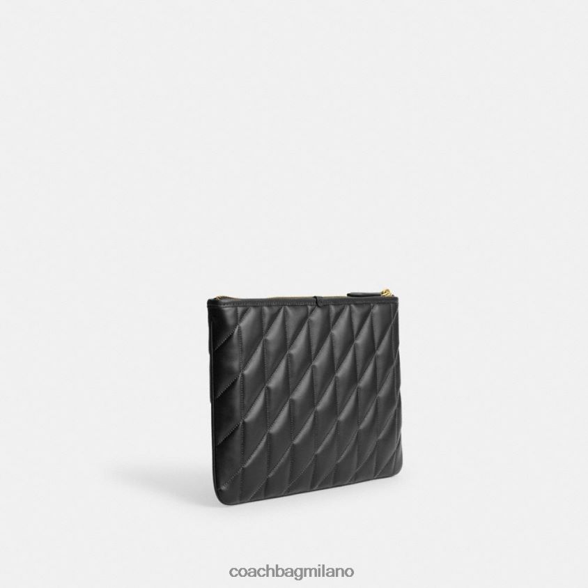 Coach donne pochette 28 con trapuntatura a cuscino b4/nero FPN0Z8308