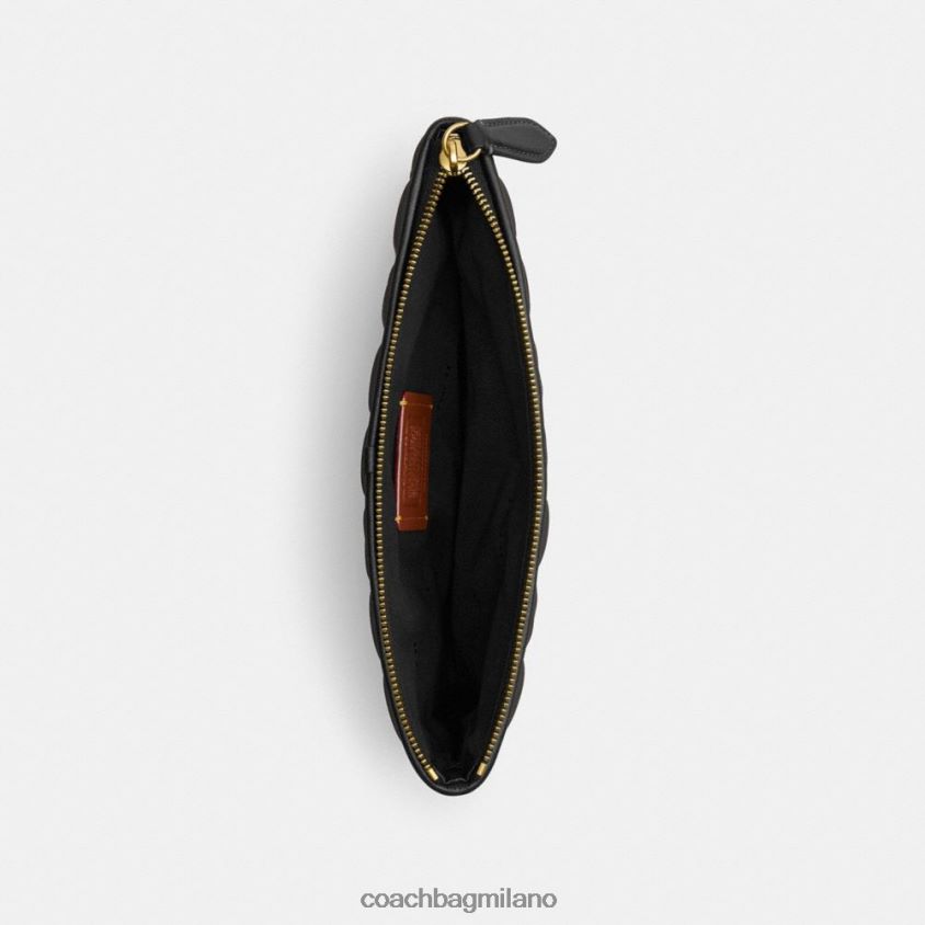 Coach donne pochette 28 con trapuntatura a cuscino b4/nero FPN0Z8308