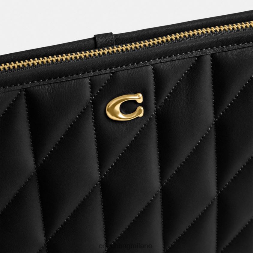 Coach donne pochette 28 con trapuntatura a cuscino b4/nero FPN0Z8308