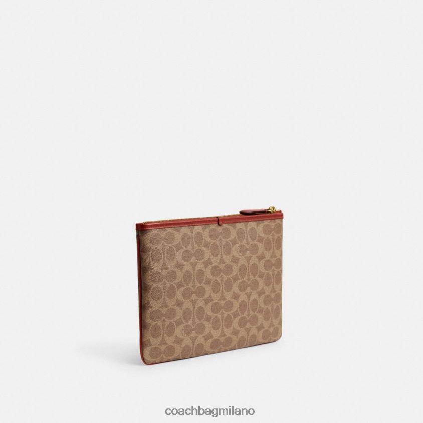 Coach donne pochette 28 in tela esclusiva b4/ruggine marrone chiaro FPN0Z8315
