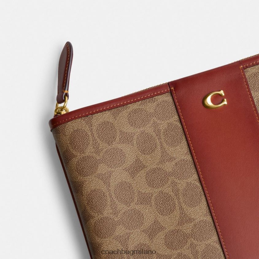 Coach donne pochette 28 in tela esclusiva b4/ruggine marrone chiaro FPN0Z8315