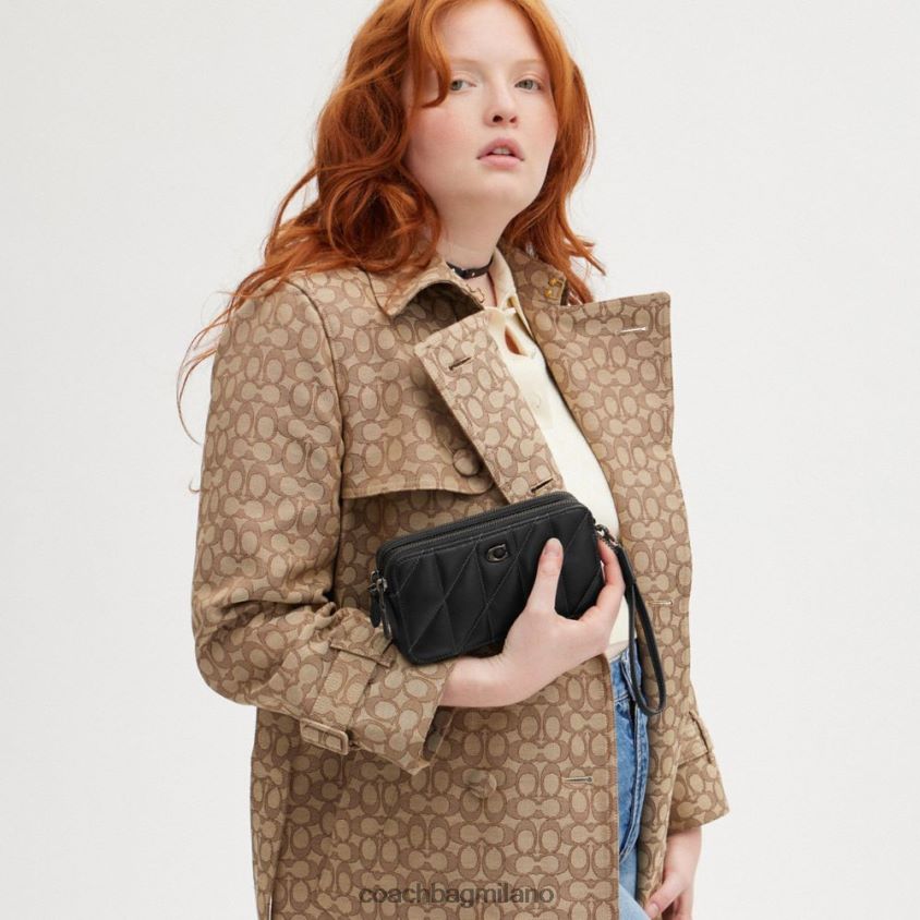 Coach donne tracolla kira con trapuntatura a cuscino v5/nero FPN0Z8311