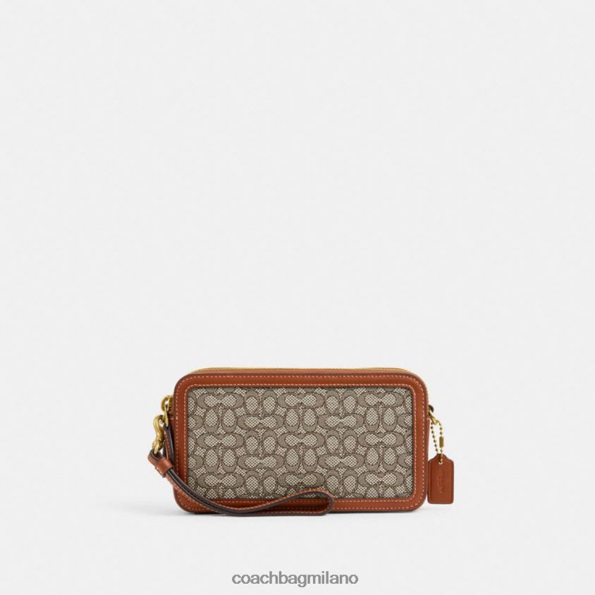 Coach donne tracolla kira in micro jacquard esclusivo b4/cacao brunito amb FPN0Z8306
