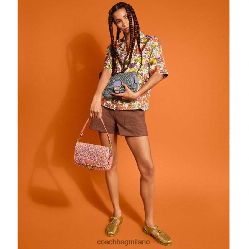 Coach donne borsa a tracolla morbida tabby b4/viola chiaro/verde tenue FPN0Z8135