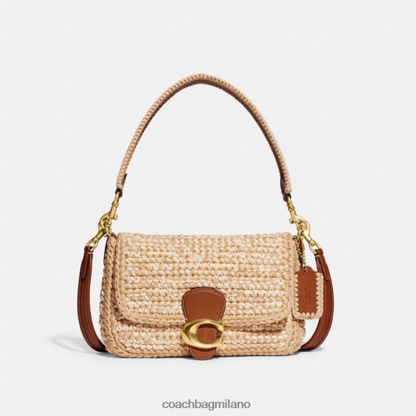 Coach donne borsa a tracolla morbida tabby con lavorazione all'uncinetto b4/avorio multi FPN0Z8131