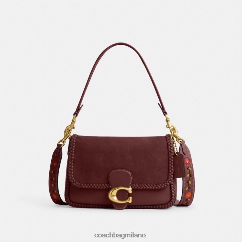 Coach donne borsa a tracolla morbida tabby con treccia b4/vino FPN0Z8129