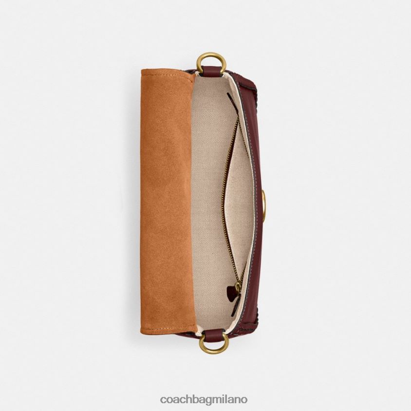 Coach donne borsa a tracolla morbida tabby con treccia b4/vino FPN0Z8129