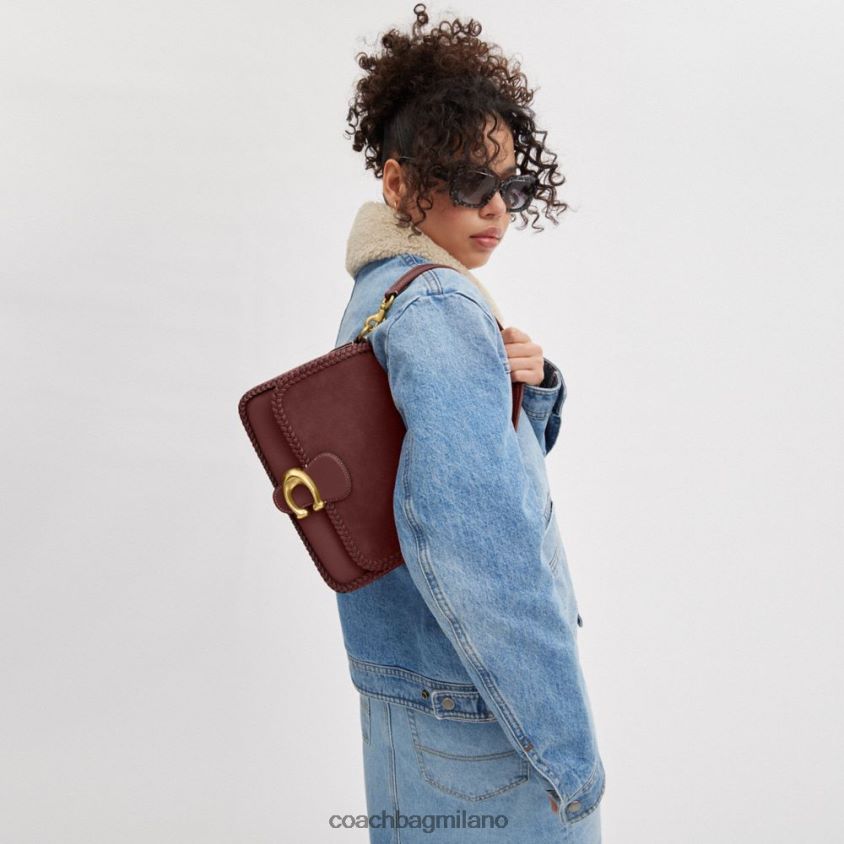 Coach donne borsa a tracolla morbida tabby con treccia b4/vino FPN0Z8129