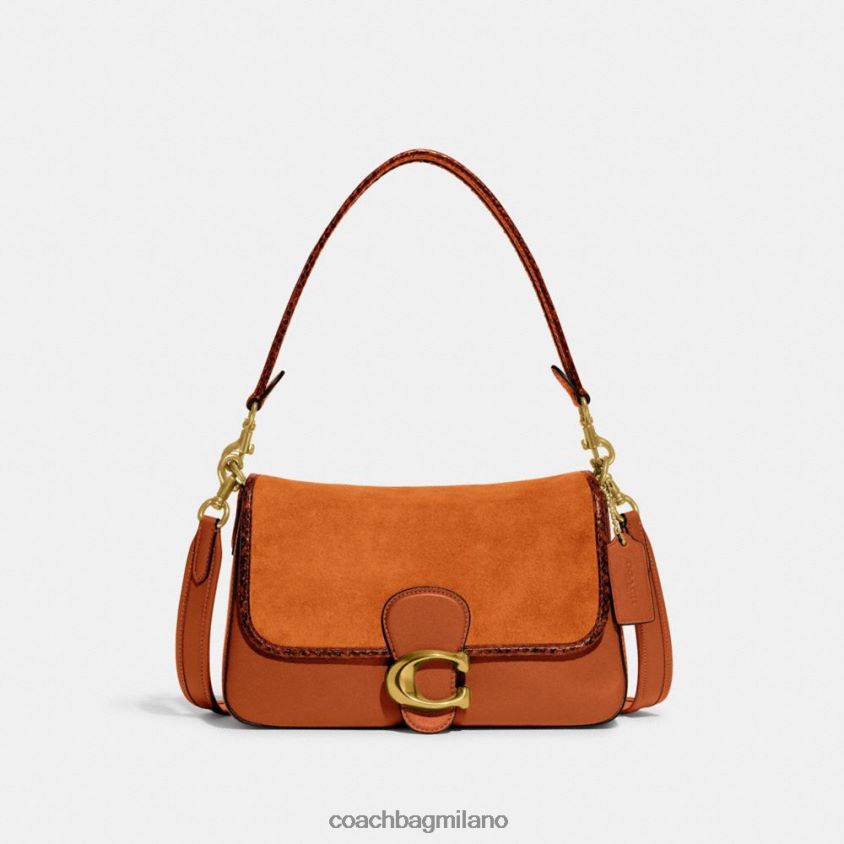 Coach donne morbida borsa a tracolla tabby con dettaglio in pelle di serpente b4/ambra brunita FPN0Z8120