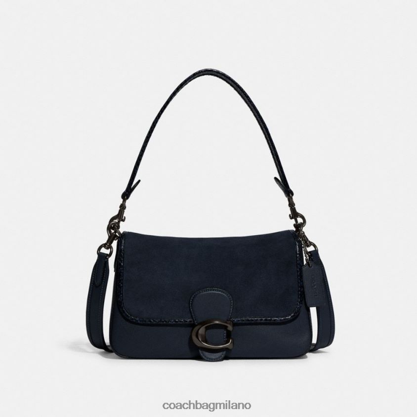Coach donne morbida borsa a tracolla tabby con dettaglio in pelle di serpente v5/blu notte FPN0Z8121