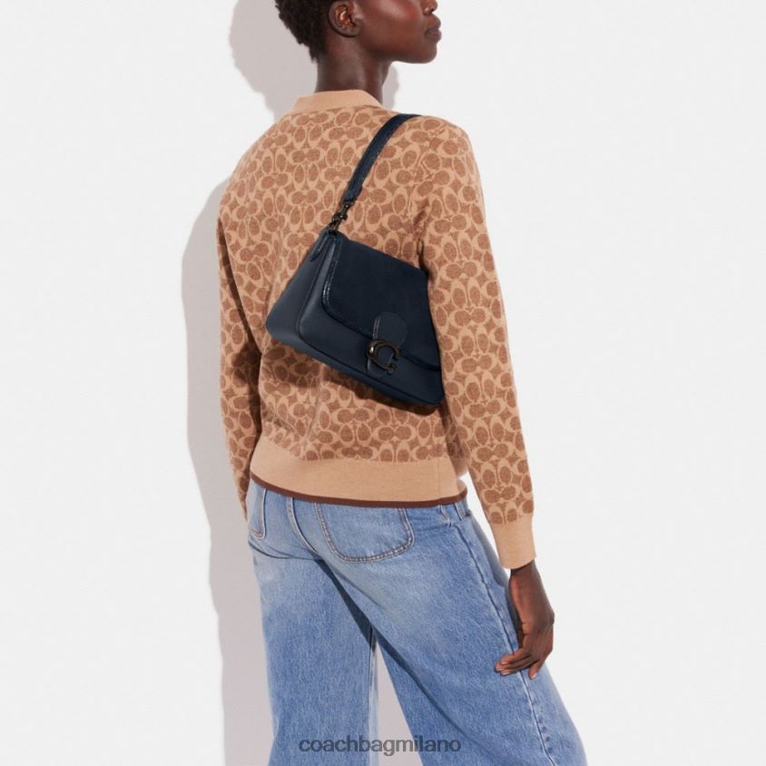 Coach donne morbida borsa a tracolla tabby con dettaglio in pelle di serpente v5/blu notte FPN0Z8121
