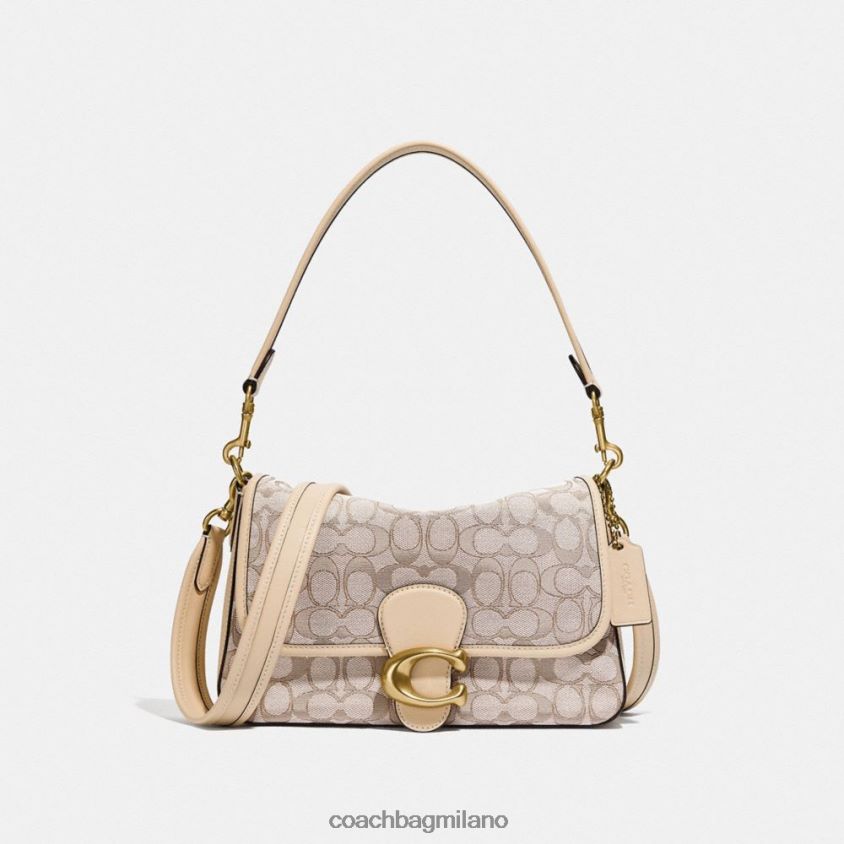 Coach donne morbida borsa a tracolla tabby in caratteristico jacquard b4/pietra avorio FPN0Z8128
