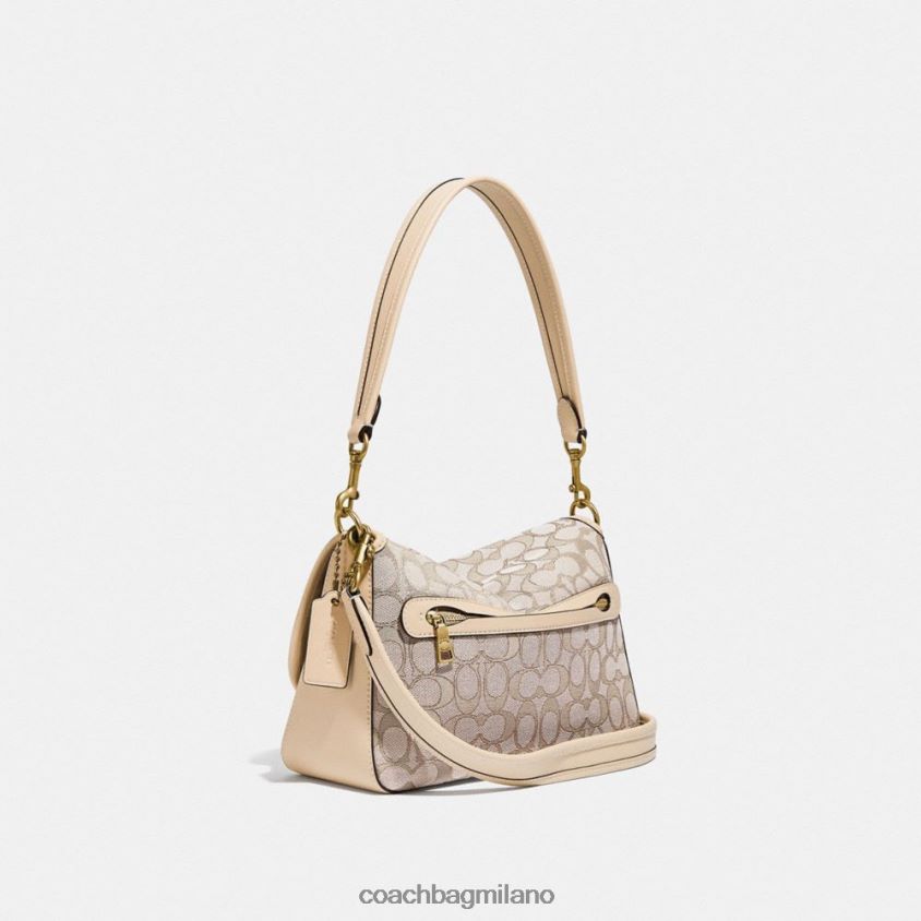 Coach donne morbida borsa a tracolla tabby in caratteristico jacquard b4/pietra avorio FPN0Z8128