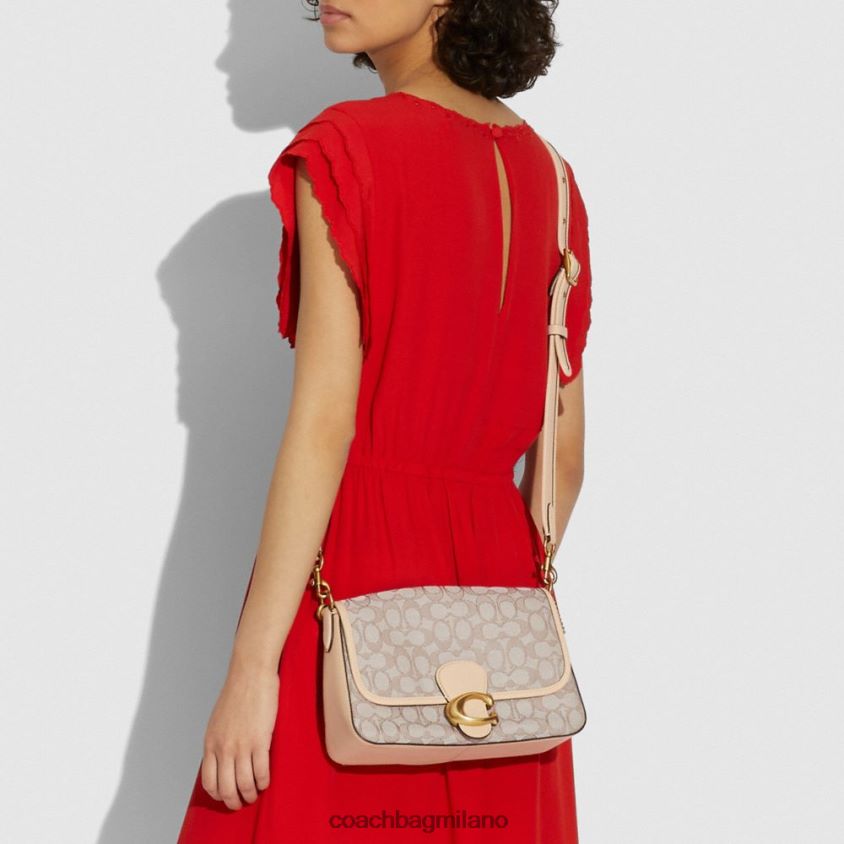 Coach donne morbida borsa a tracolla tabby in caratteristico jacquard b4/pietra avorio FPN0Z8128