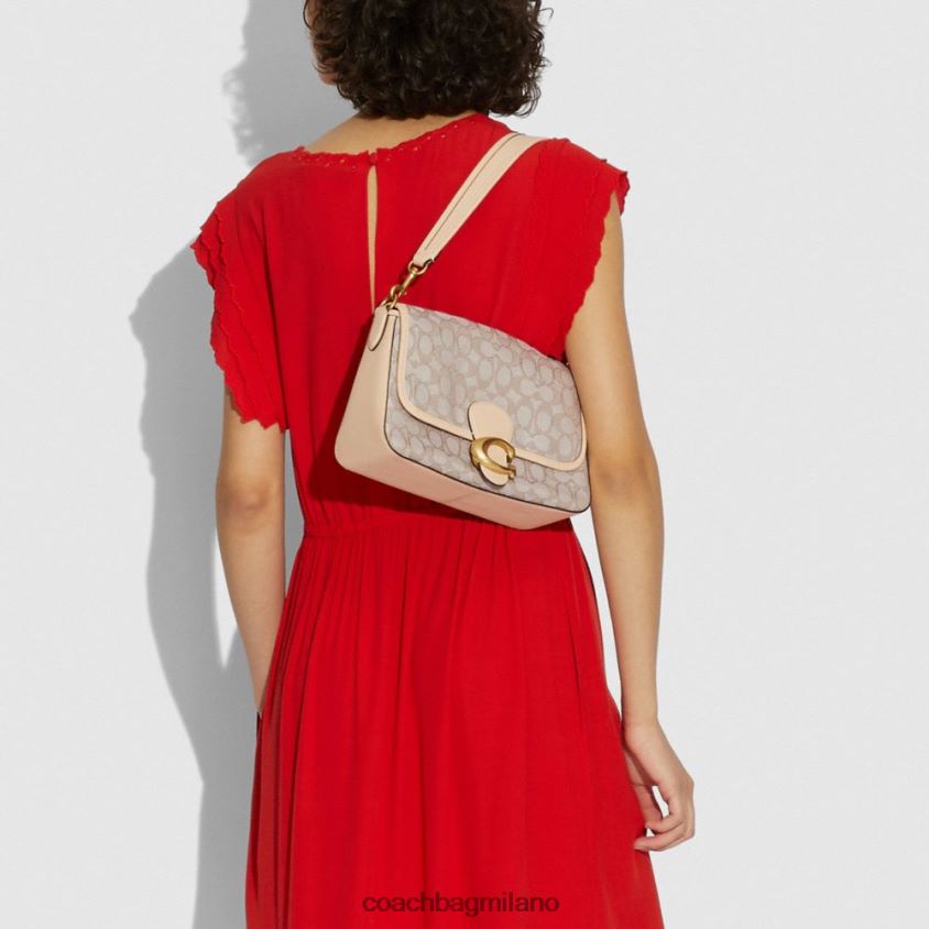 Coach donne morbida borsa a tracolla tabby in caratteristico jacquard b4/pietra avorio FPN0Z8128