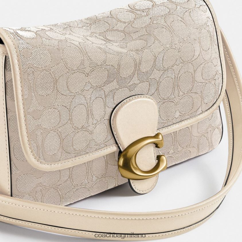 Coach donne morbida borsa a tracolla tabby in caratteristico jacquard b4/pietra avorio FPN0Z8128