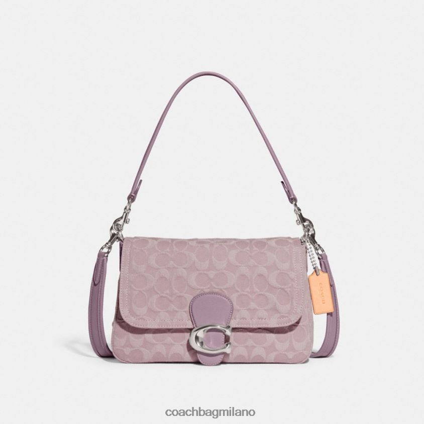 Coach donne morbida borsa a tracolla tabby in denim esclusivo sinistra/viola chiaro FPN0Z8154