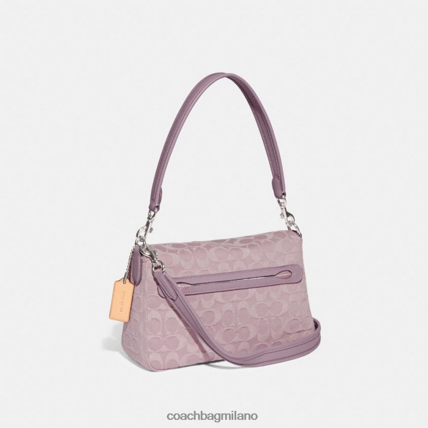 Coach donne morbida borsa a tracolla tabby in denim esclusivo sinistra/viola chiaro FPN0Z8154