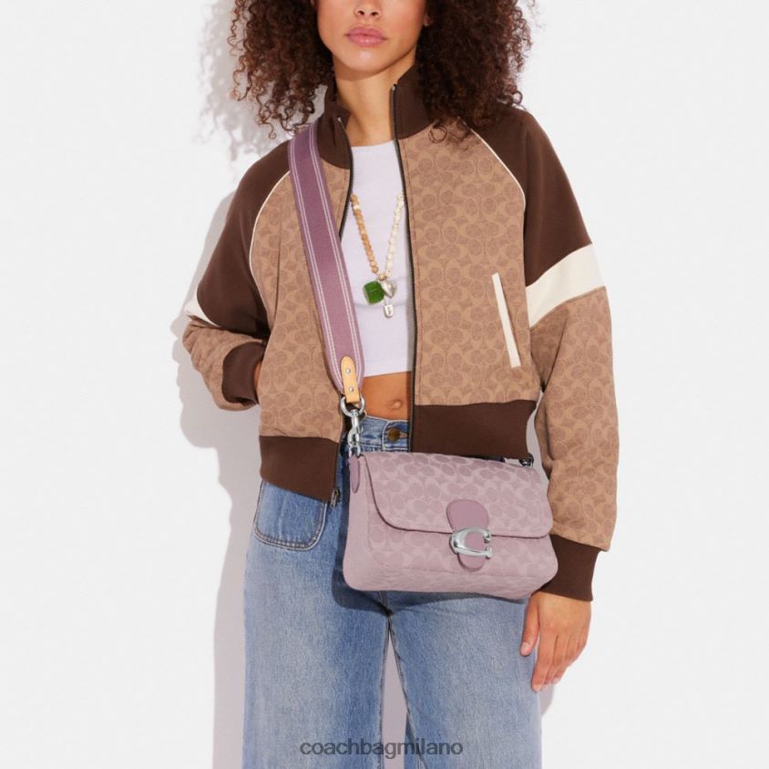 Coach donne morbida borsa a tracolla tabby in denim esclusivo sinistra/viola chiaro FPN0Z8154