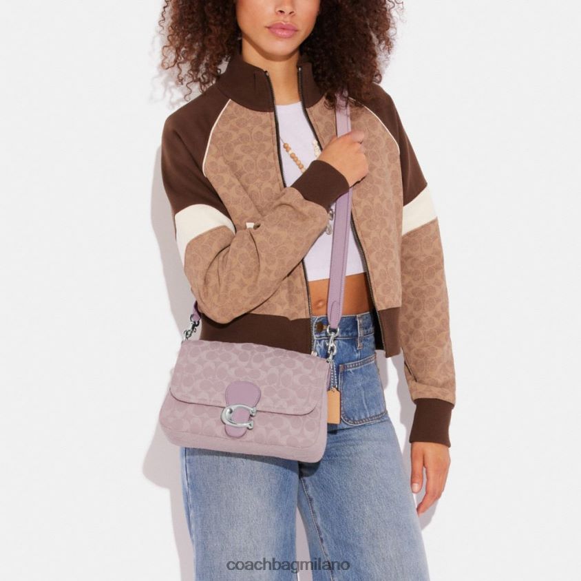 Coach donne morbida borsa a tracolla tabby in denim esclusivo sinistra/viola chiaro FPN0Z8154