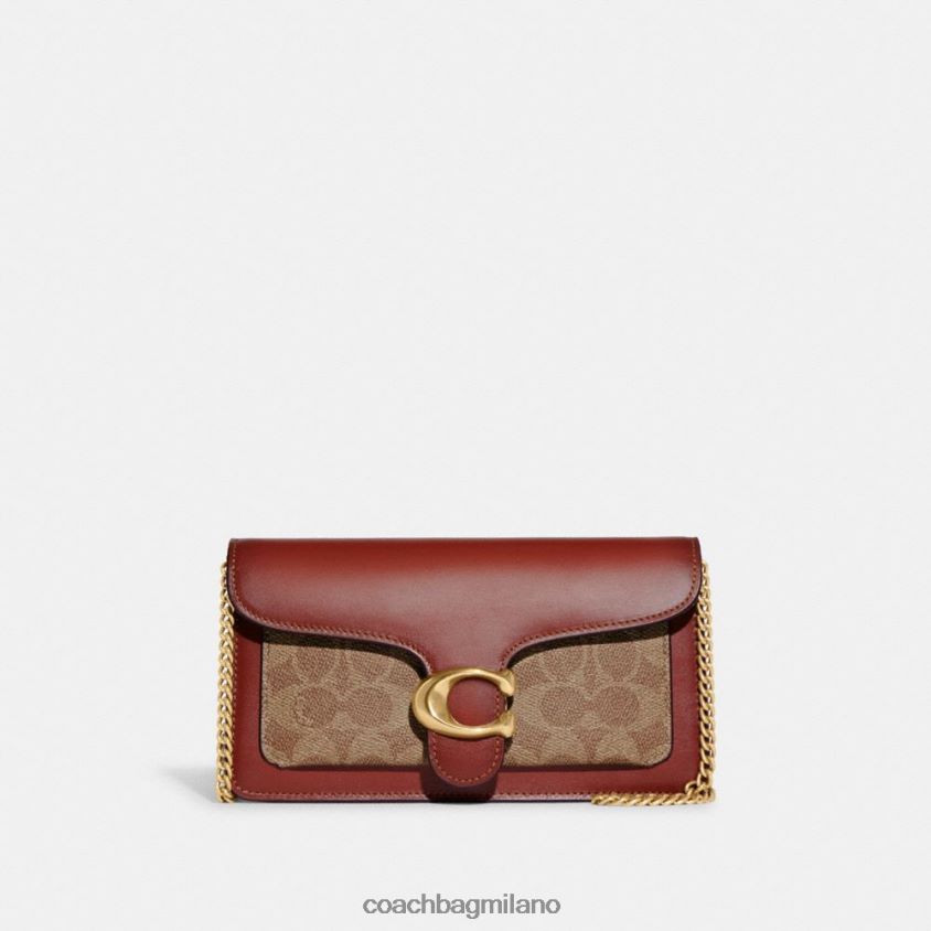 Coach donne pochette con catena tabby in tela esclusiva b4/ruggine marrone chiaro FPN0Z8168