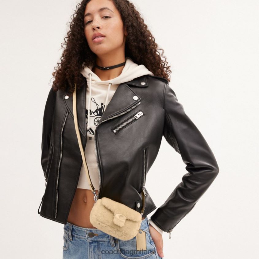 Coach donne tabby 12 in shearling sx/crema FPN0Z897