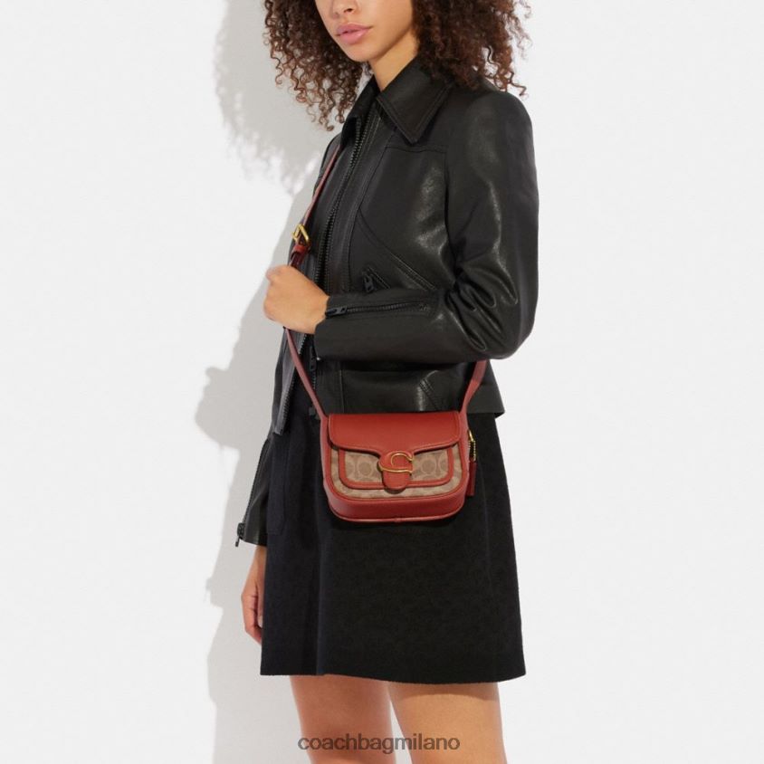 Coach donne tabby messenger 19 in tela firmata b4/ruggine marrone chiaro FPN0Z8116