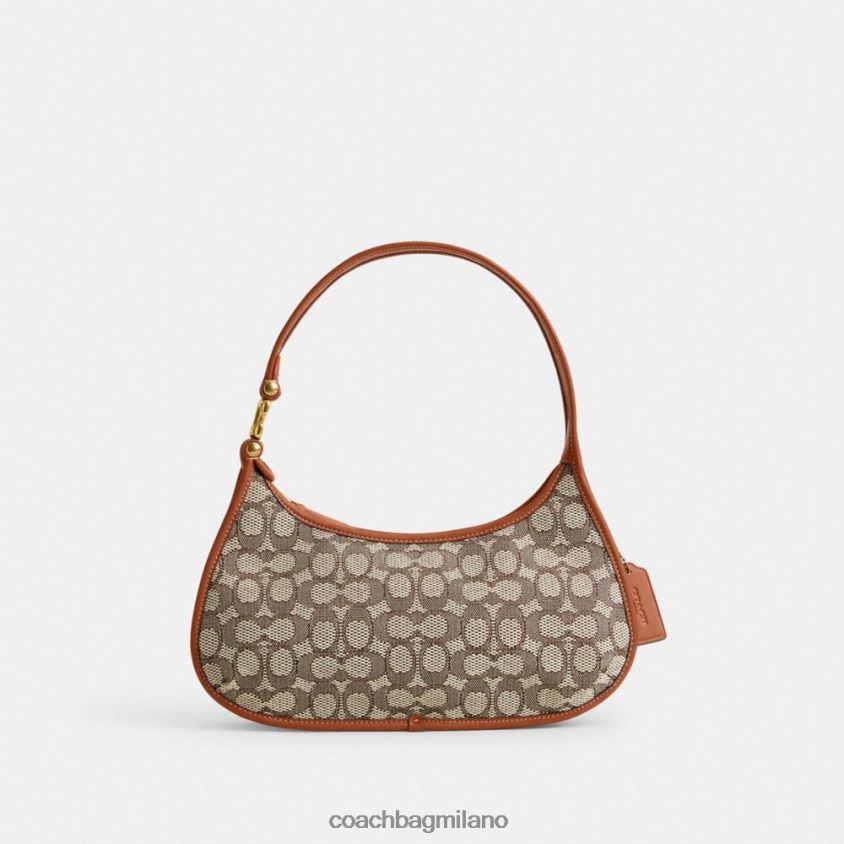 Coach donne borsa a tracolla Eve in caratteristico jacquard tessile b4/cacao brunito amb FPN0Z8273