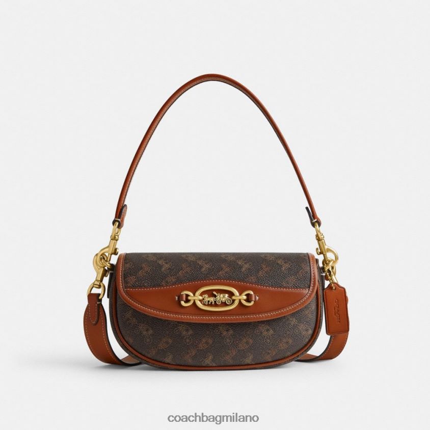 Coach donne borsa a tracolla harley 23 con stampa cavallo e carrozza b4/ambra brunita tartufo FPN0Z8263