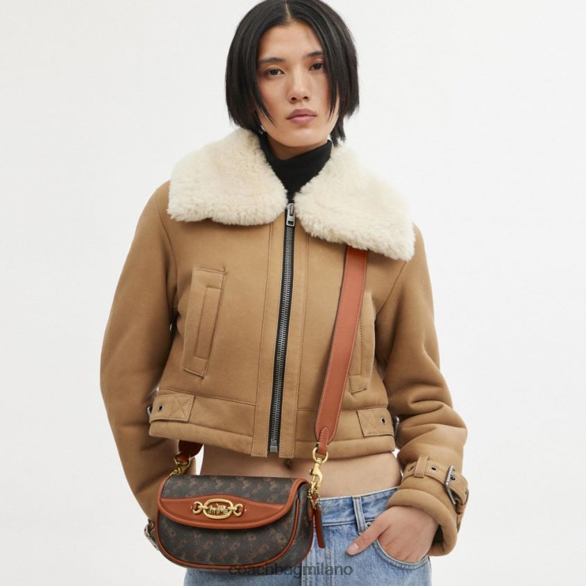 Coach donne borsa a tracolla harley 23 con stampa cavallo e carrozza b4/ambra brunita tartufo FPN0Z8263