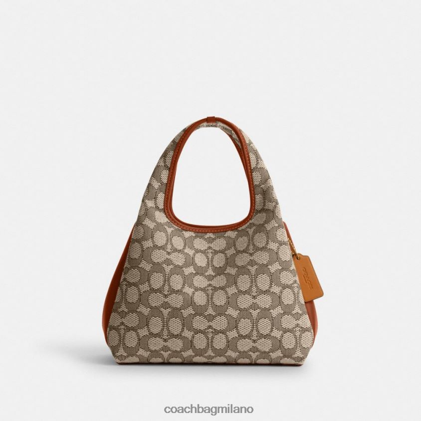 Coach donne borsa a tracolla in lana 23 in caratteristico jacquard b4/cacao brunito amb FPN0Z8272